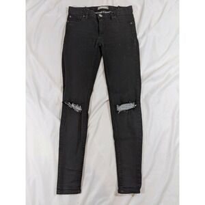 Free People Black Ripped Skinny Jeans